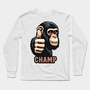 Champ Chimpanzee Thumbs Up Long Sleeve T-Shirt